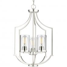 PROGRESS LIGHTING P500209-009 - Lassiter Collection Three-Light Brushed Nickel Foyer