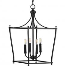 PROGRESS LIGHTING P500214-031 - Parkhurst Collection Black Four-Light Foyer