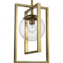 PROGRESS LIGHTING P500283-109 - Atwell Collection One-Light Brushed Bronze Clear Glass Luxe Pendant Light