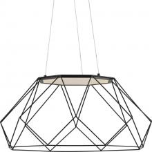 PROGRESS LIGHTING P500320-031-30 - Geodesic LED Collection Matte Black Modern Style Large Hanging Pendant Light