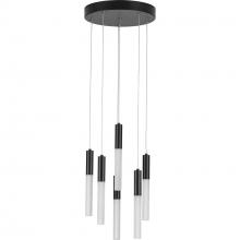 PROGRESS LIGHTING P500322-031-30 - Kylo LED Collection Six-Light Matte Black Modern Style Hanging Pendant Light