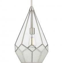 PROGRESS LIGHTING P5319-09 - Cinq Collection One-Light Brushed Nickel Clear Glass Global Pendant Light