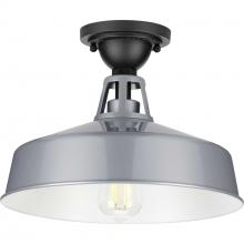 PROGRESS LIGHTING P550070-082 - Cedar Springs Collection Metallic Gray One-Light Farmhouse Semi-Flush Mount