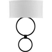 PROGRESS LIGHTING P710058-031-30 - LED Shaded Sconce Collection Black One-Light Circle LED Wall Sconce