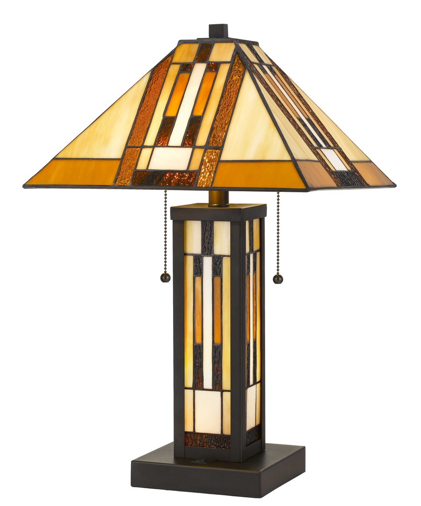 22.75" Height Tiffany Table Lamp in Dark Bronze Finish