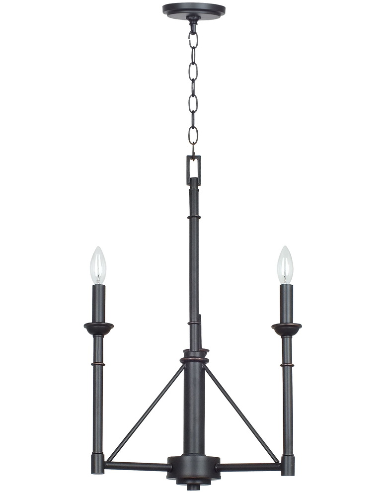 25.5" Inch Three Light Chandelier in Industrial Bronze