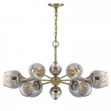 CAL Lighting FX-3757-6 - 60W X 6 Pendleton Metal Chandelier with Electoral Plated Smoked Glass Shades