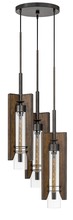 CAL Lighting FX-3690-3 - 38" Height Wood and Metal Pendants in Wood Color Finish