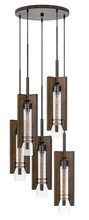 CAL Lighting FX-3690-5 - 38" Height Wood and Metal Pendants in Wood Color Finish