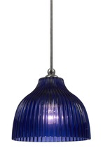 CAL Lighting UP-1072/6-BS - 7" Tall Glass Pendant with Brushed Steel Finish