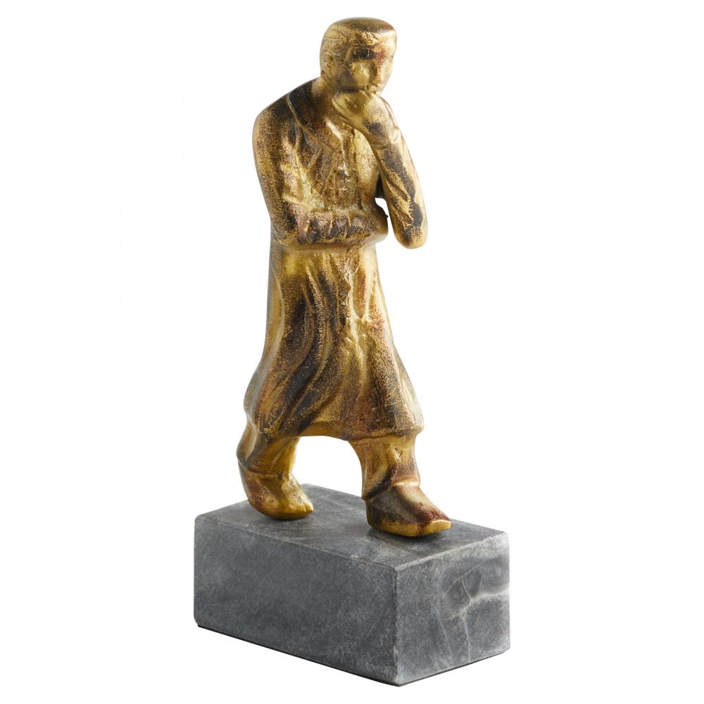 Epicurus Sculpture Aged Brass