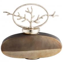 Cyan Designs 10705 - Round Viewleaf Sculpture Black Onyx And Nickel - Small