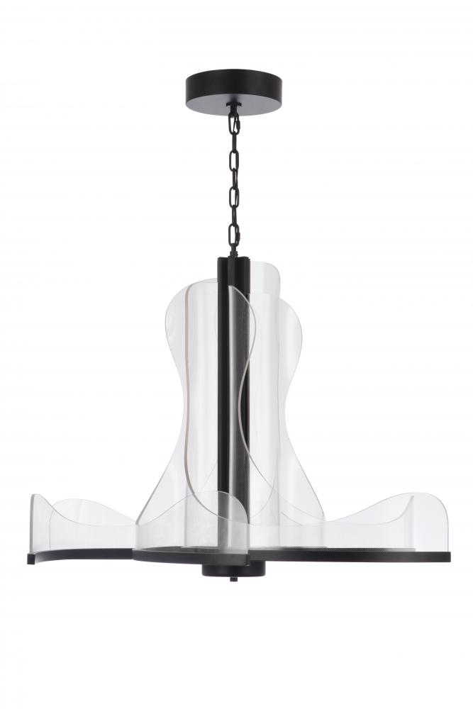 Estrella 36" 6 Arm LED Chandelier in Flat Black