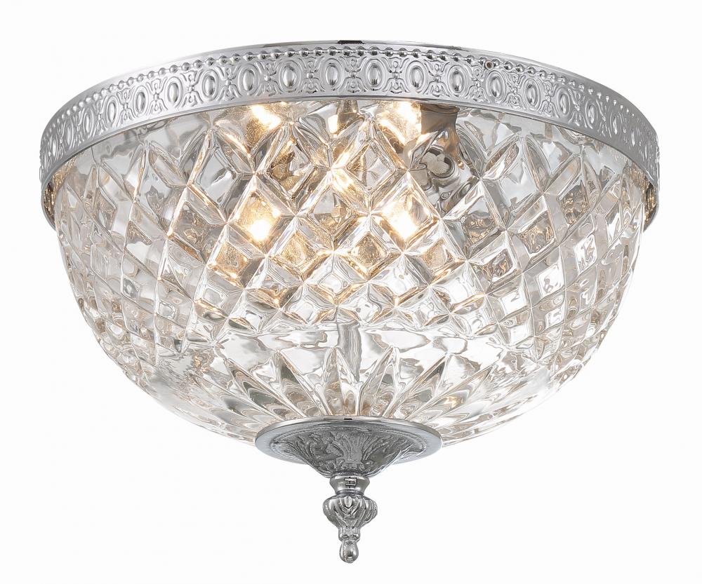 Crystorama 3 Light Polished Chrome Crystal Flush Mount