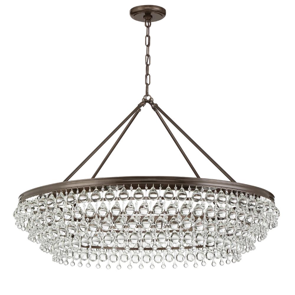 Calypso 8 Light Crystal Teardrop Vibrant Bronze Chandelier