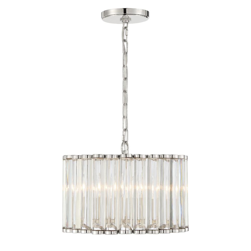 Libby Langdon Elliot 4 Light Polished Nickel Mini Chandelier