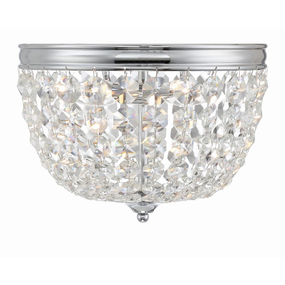 Nola 2 Light Polished Chrome Flush Mount