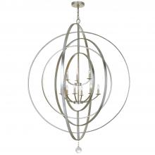 Crystorama 587-SA - Luna 9 Light Antique Silver Chandelier