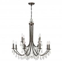 Crystorama 8829-VZ-CL-MWP - Bridgehampton 12 Light Hand Cut Crystal Vibrant Bronze Chandelier