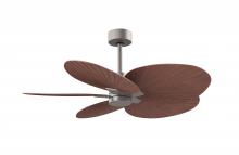 Matthews Fan Company AKTP-BN-WN - Alessandra Tropical 5-blade ceiling fan in Brushed Nickel and Walnut tone blades.