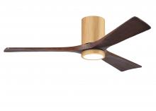 Matthews Fan Company IR3HLK-LM-WA-52 - Irene-3HLK three-blade flush mount paddle fan in Brushed Pewter finish with 52” solid walnut ton