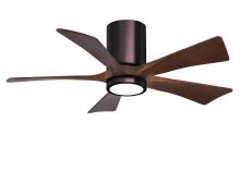 Matthews Fan Company IR5HLK-BB-WA-42 - IR5HLK five-blade flush mount paddle fan in Brushed Bronze finish with 42” solid walnut tone bla