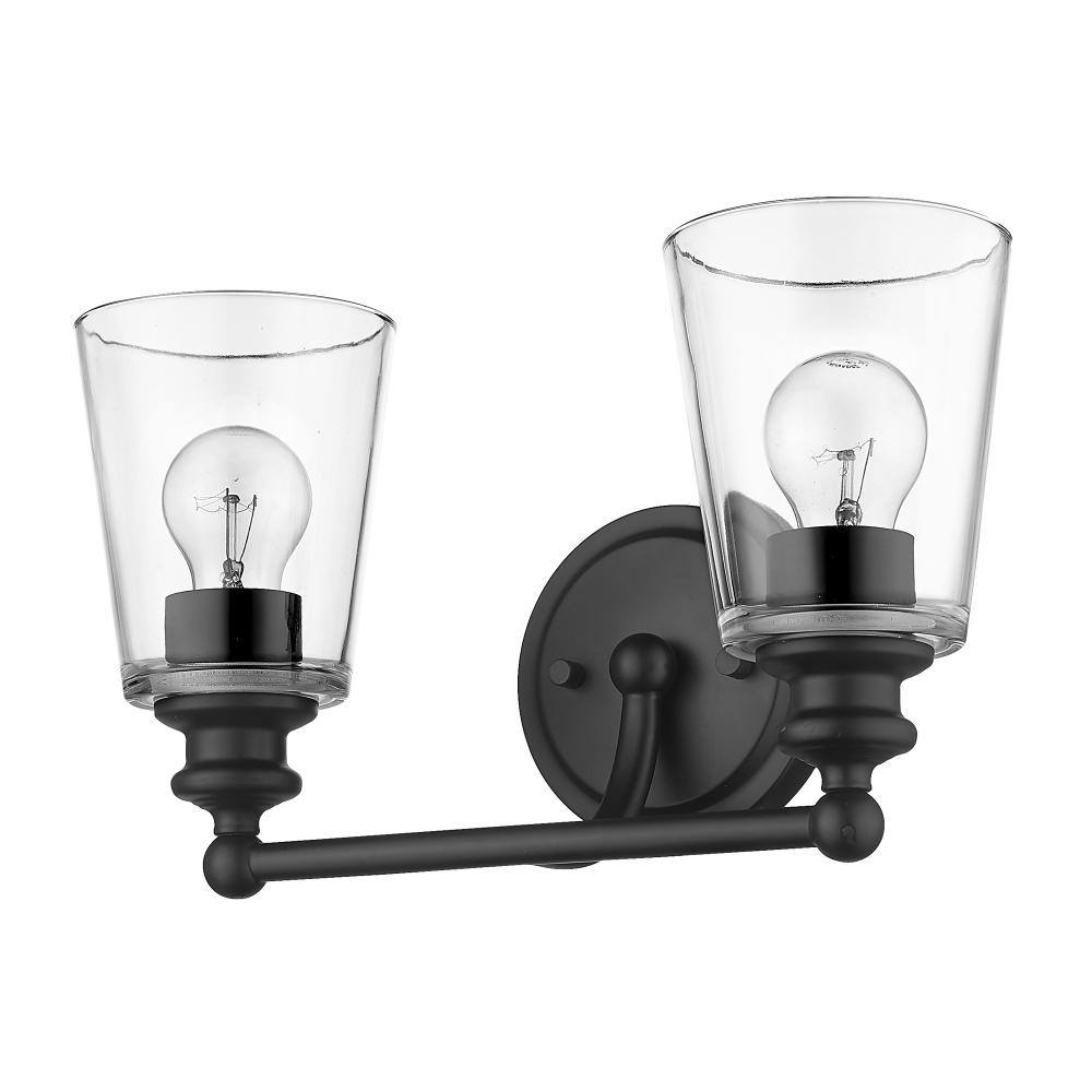 Ceil 2-Light Matte Black Vanity