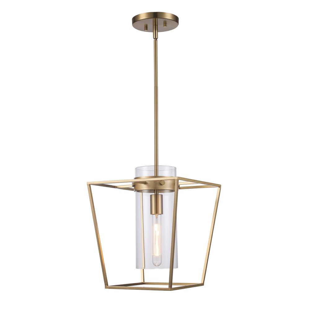 1LT PENDANT-12" WIDE CAGE-AG