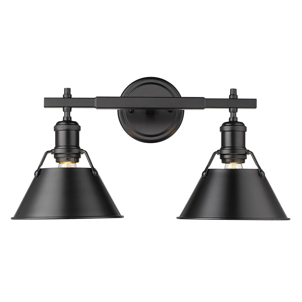 Orwell 2-Light Vanity Light in Matte Black