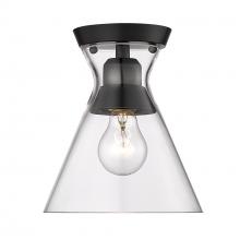 Golden 0511-FM BLK-CLR - Malta Flush Mount in Matte Black with Clear Glass Shade