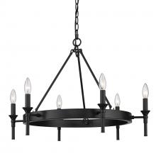 Golden 1020-6 BLK - Edinburgh 6 Light Chandelier in Matte Black