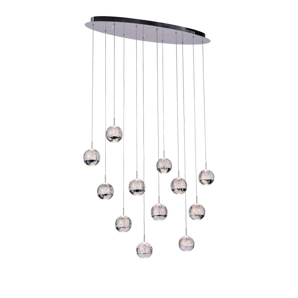 Perrier 12 Light Multi Light Pendant With Chrome Finish