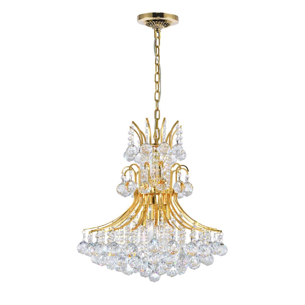 Princess 8 Light Down Chandelier With Gold Finish