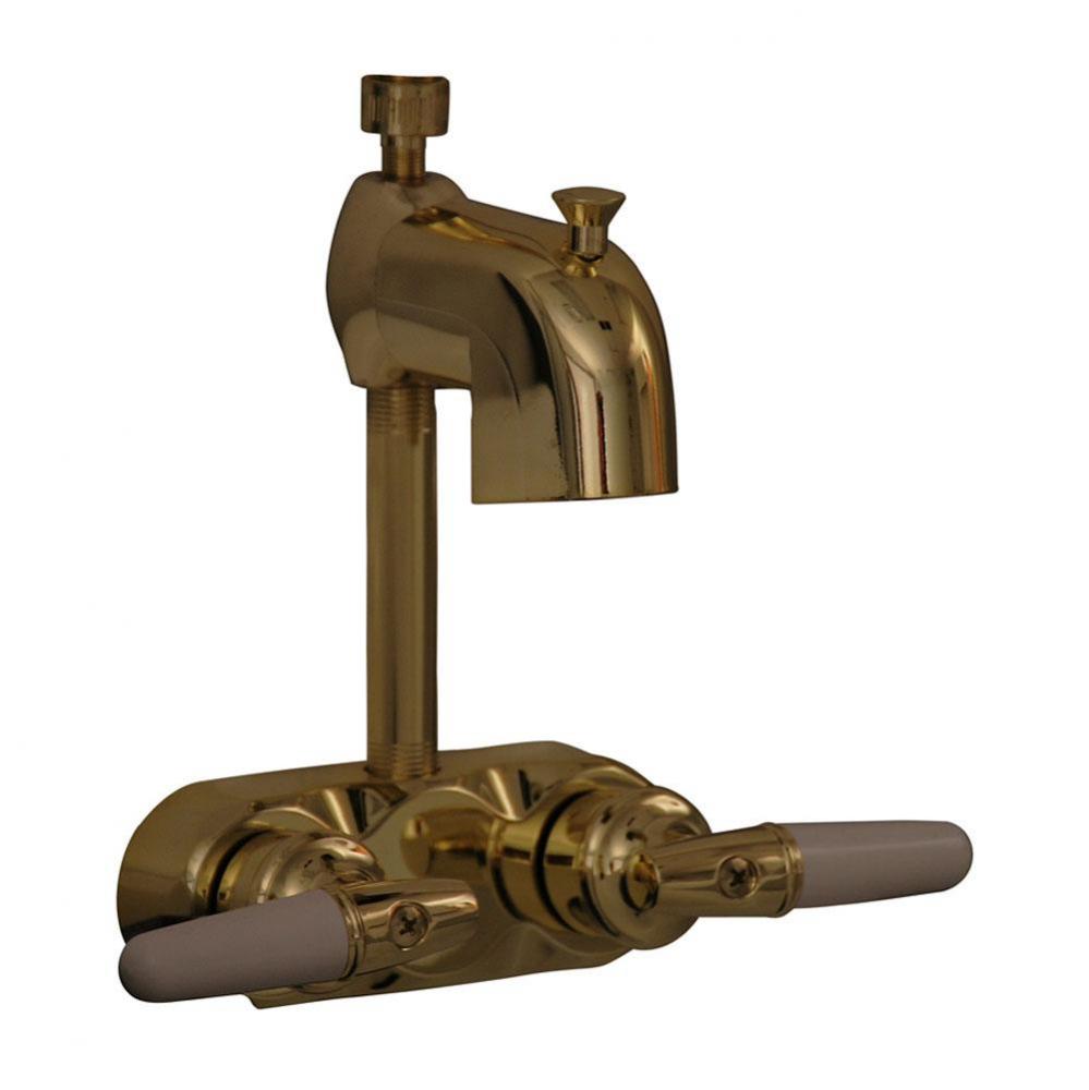 Diverter Code Spout, Handles  & Nipple, Polished Brass