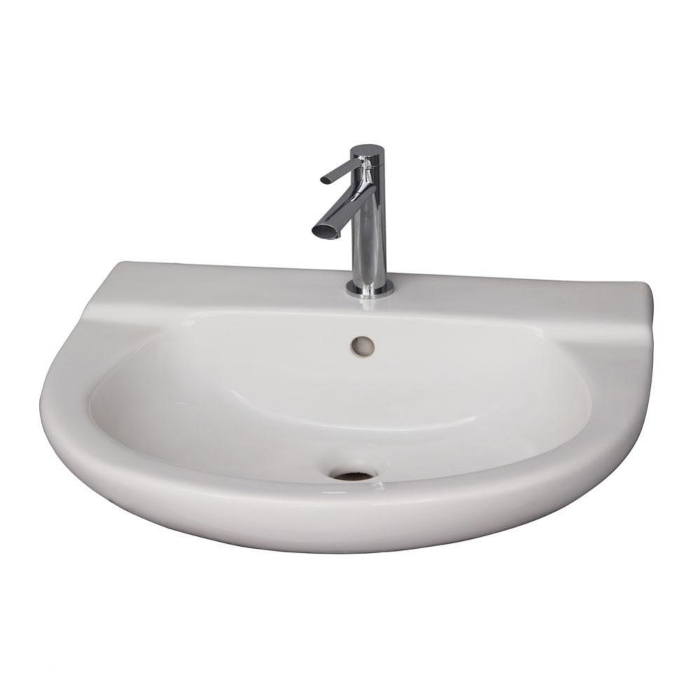 Jayden Wall-Hung Basin 1 Hole, White