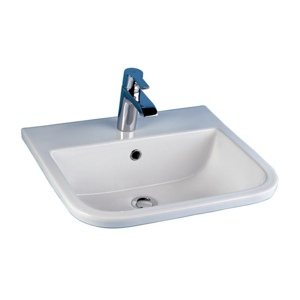 Series 600 20'' Drop-In Basin 1 Hole, White