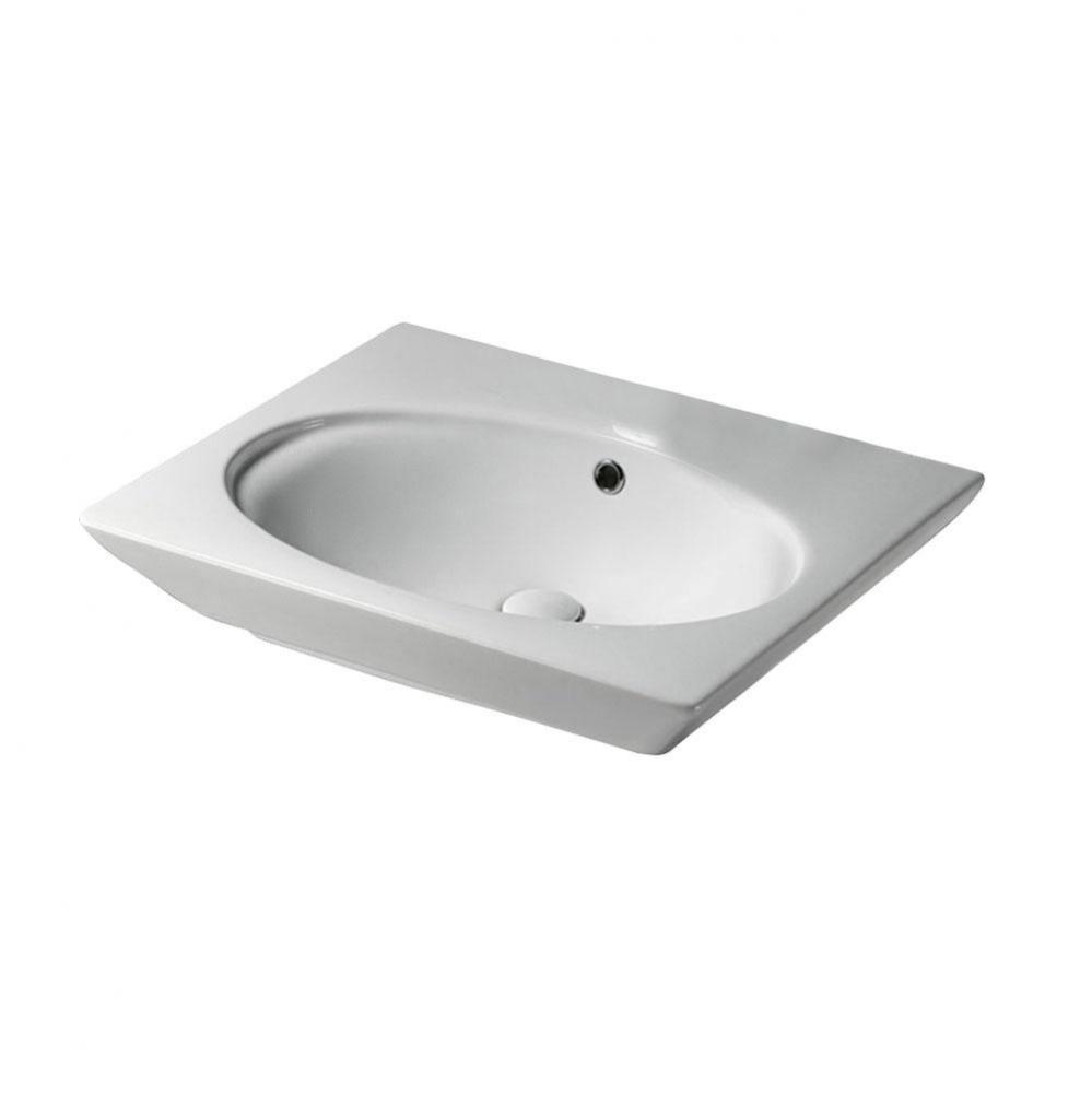 Opulence Wall-Hung Basin,White, Oval Bowl, 8'' WS