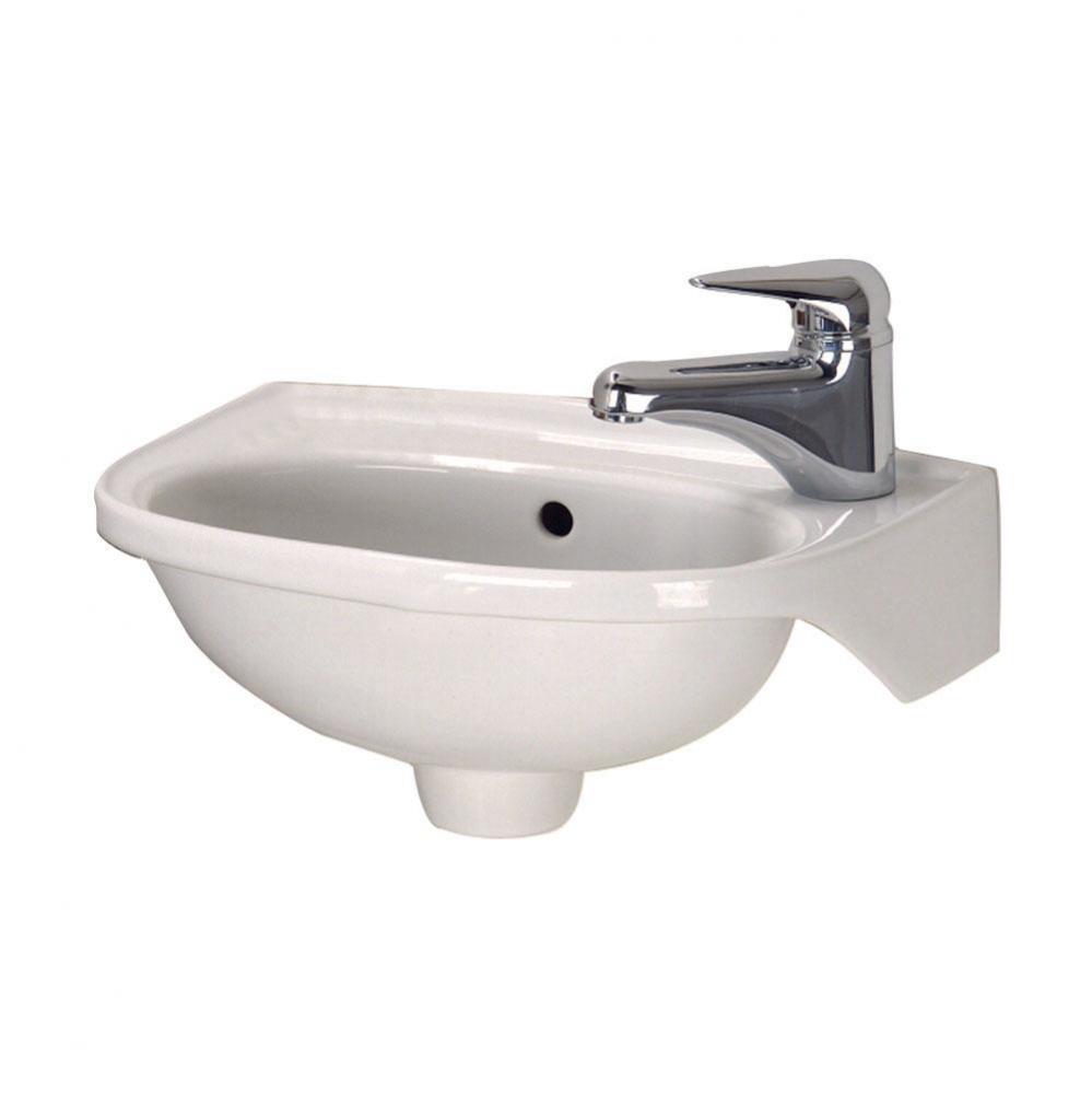 Tina Wall Hung Basin, Right  Hole, w/Hangers, Bisque