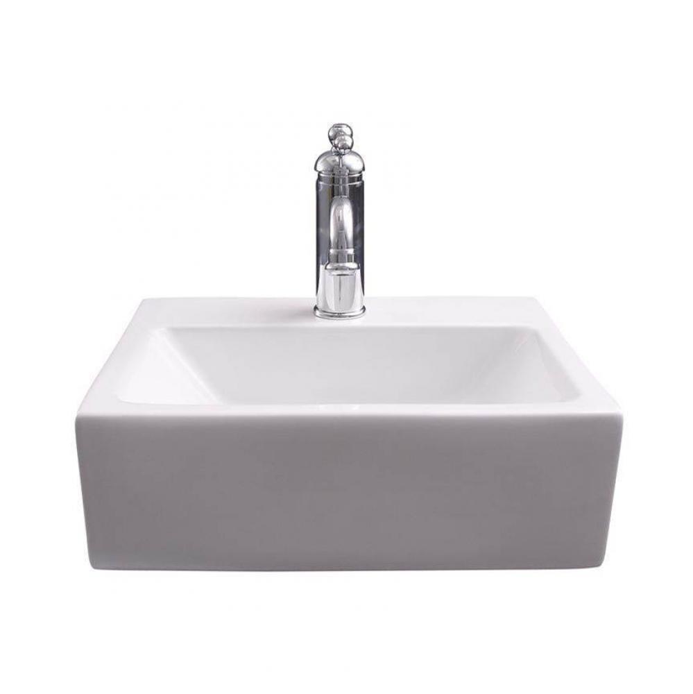 Linden Rect 16-3/4'' Wall Hung 1 Faucet hole, White