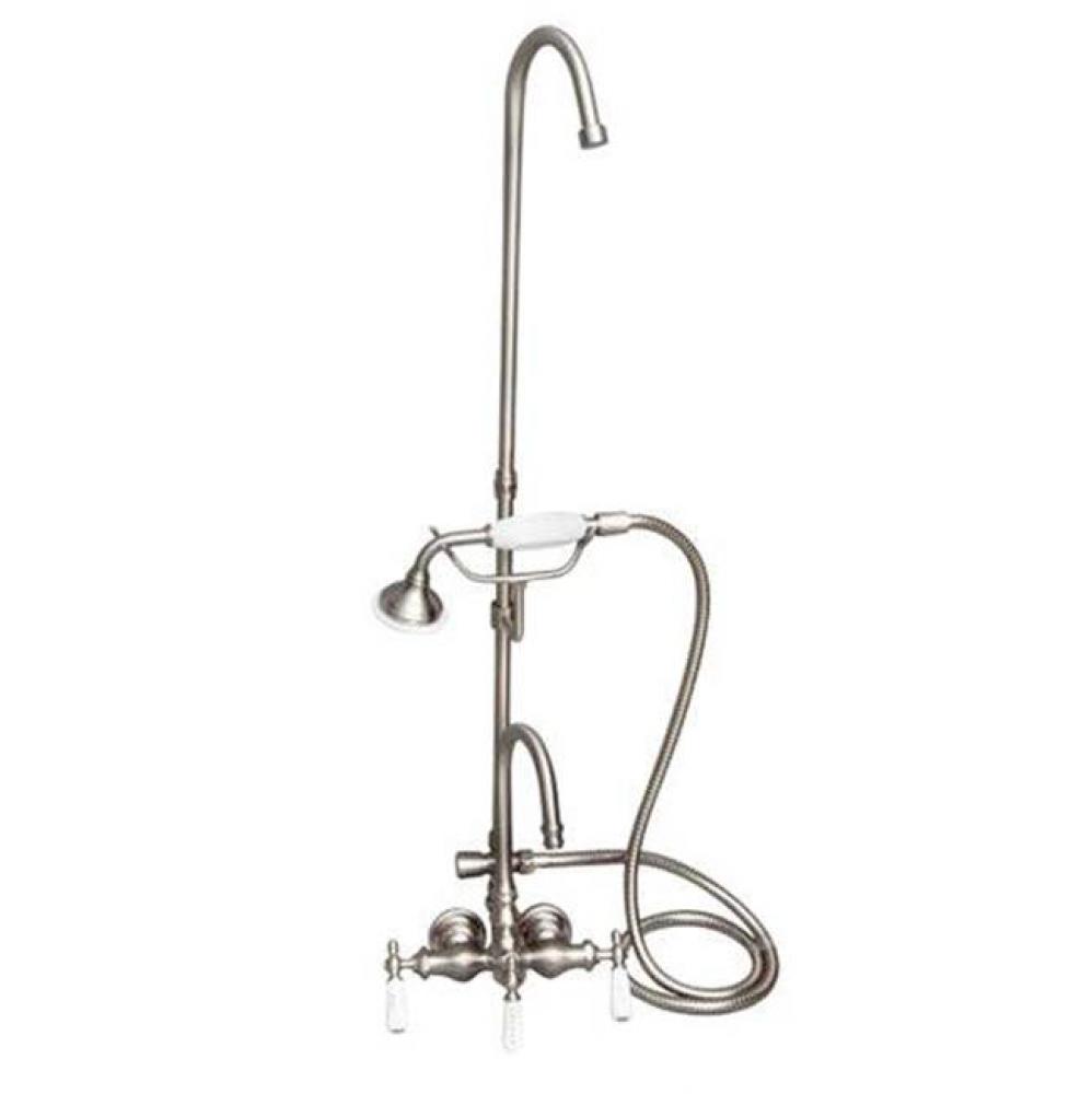 Converto Shwr w/Handheld Shwr,  Riser, CI Tub, Brushed Nickel