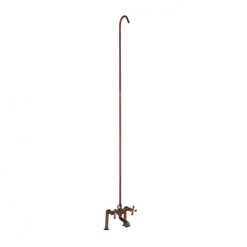 Elephant Spout, 6'' Mts, Cross  Hdle, Riser, Oil Rubbed Bronz