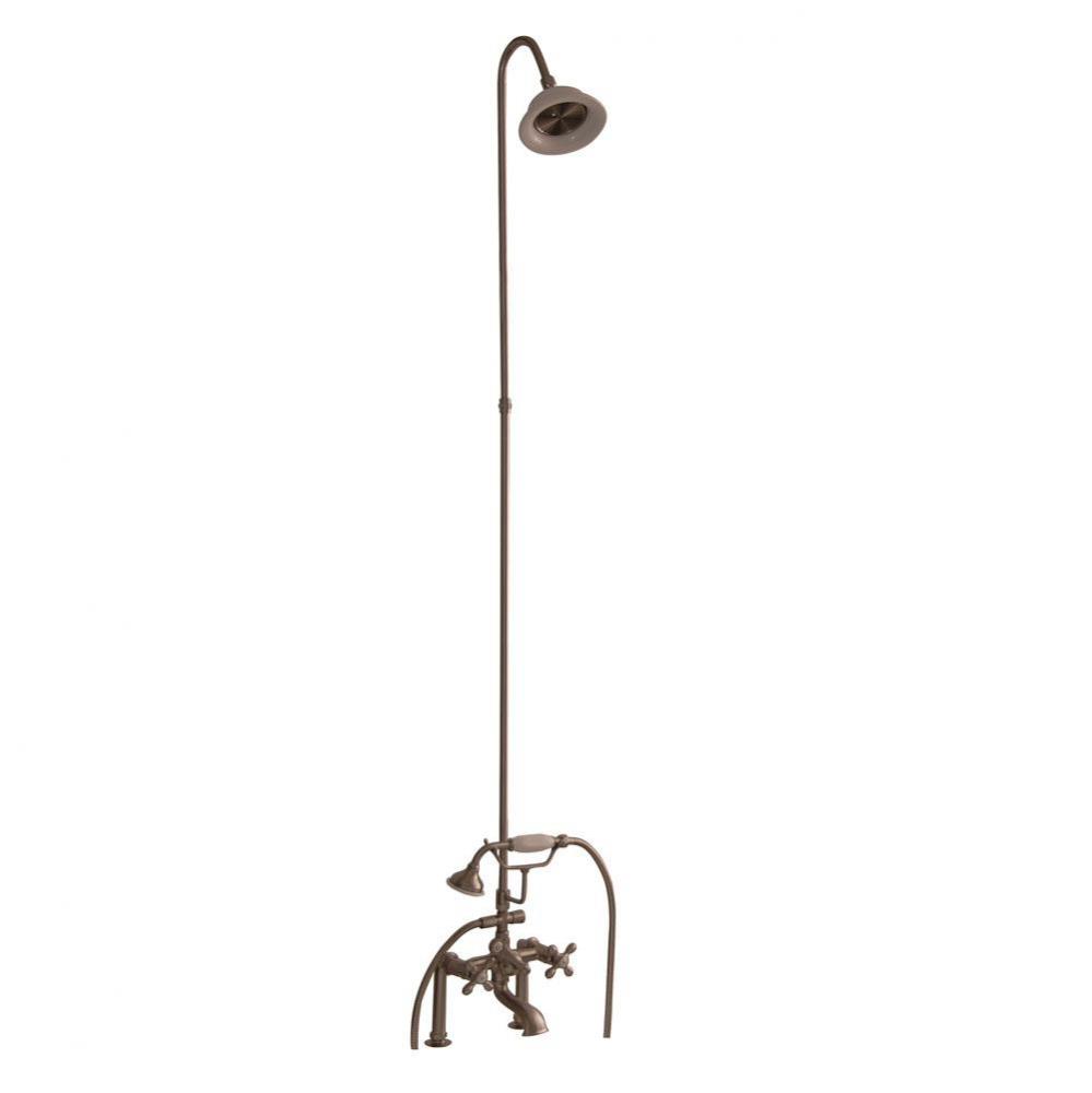 Elephant Spout, Riser, Shower head, Crs Hdle, Brushed Nickel