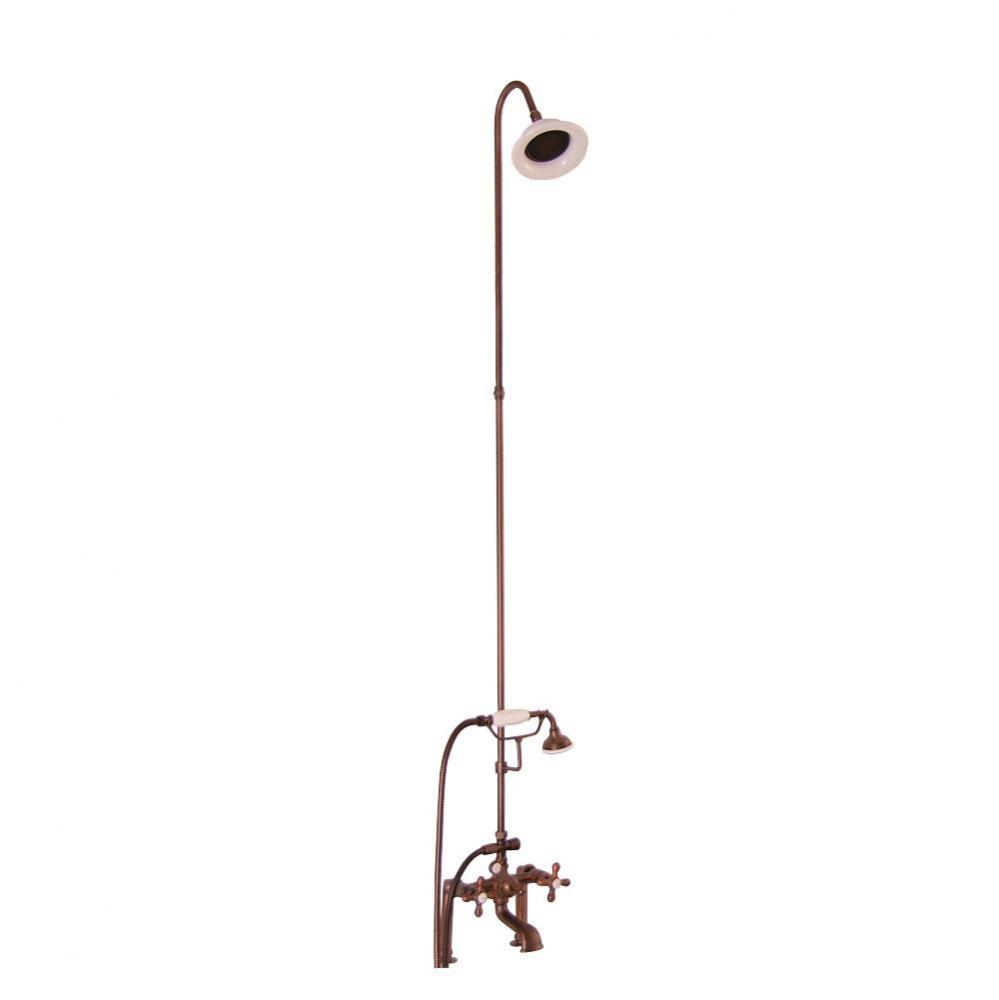 Elephant Spout, Riser, Shower head, Crs Hdl, Oil Rubd Bronze