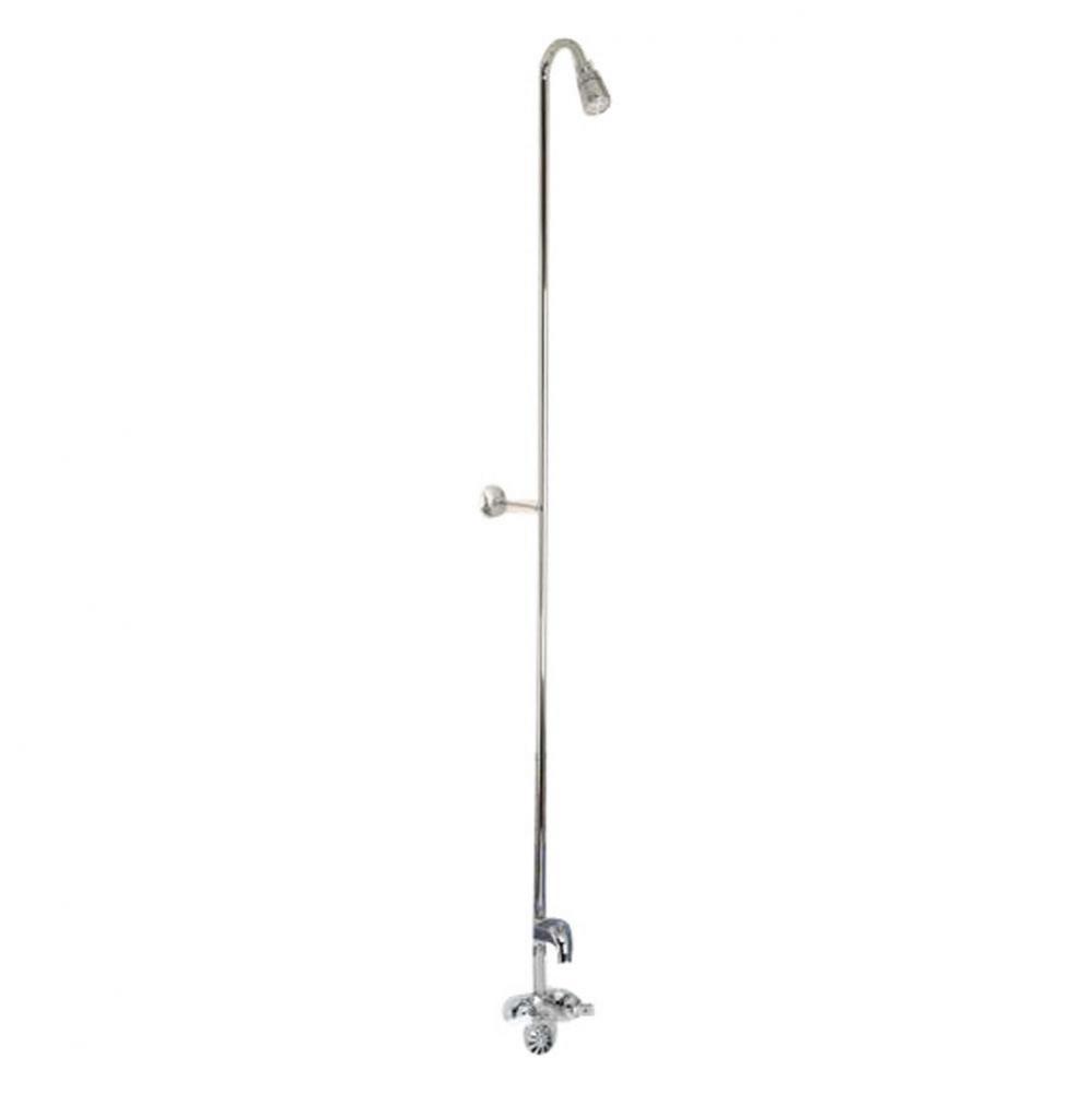 Diverter Bathcock w/Code Spout , Riser, Polished Chrome