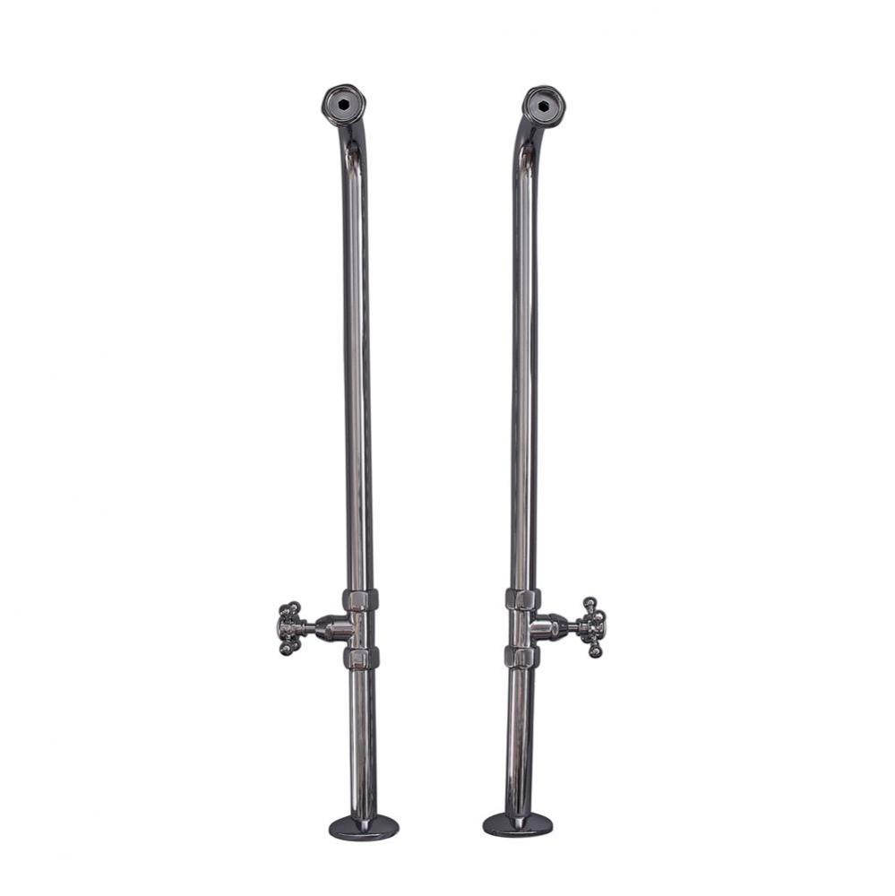 37-1/2'' Freestanding Tub Sup. w/ Stops, Cross Handles-CP