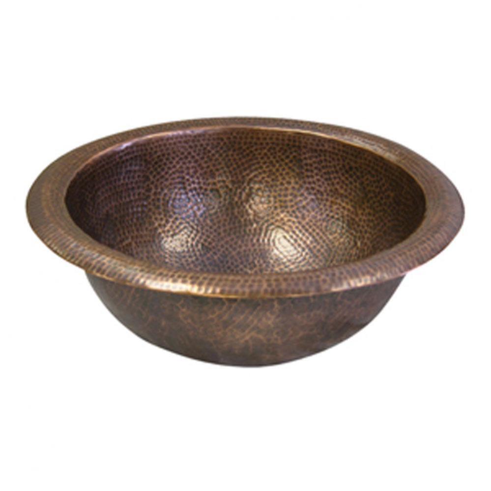 Abner Round Self Rimming, Basin, Hammered Antique Copper
