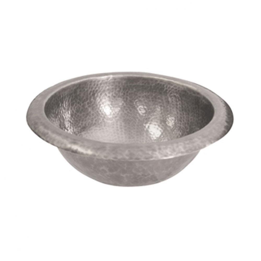 Aldo Round Self Rimming Basin , Hammered Pewter
