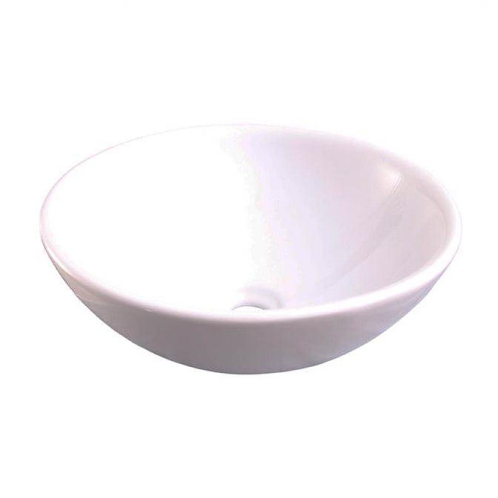 Decker Above Counter Basin 15-3/4'' Oval,No Faucet Hole,WH