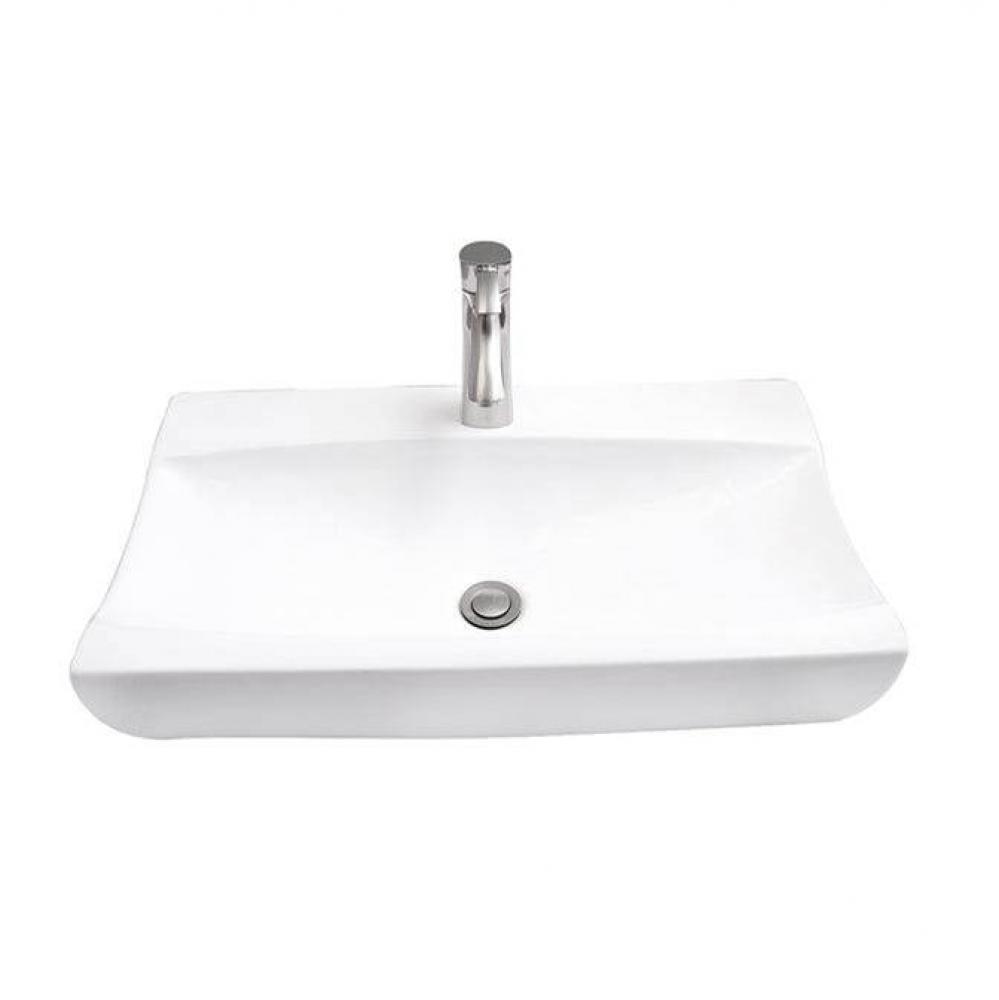Ramsey Above Counter Basin 25'', Rect, 1 Faucet Hole,WH