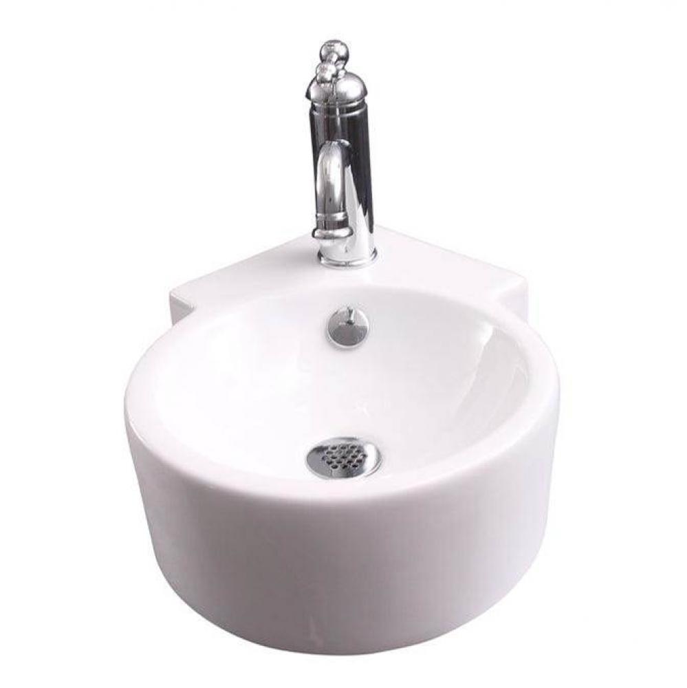 Dyer Corner Wall Hung 12'',1Fct Hole,Circle basin, Overflow,WH